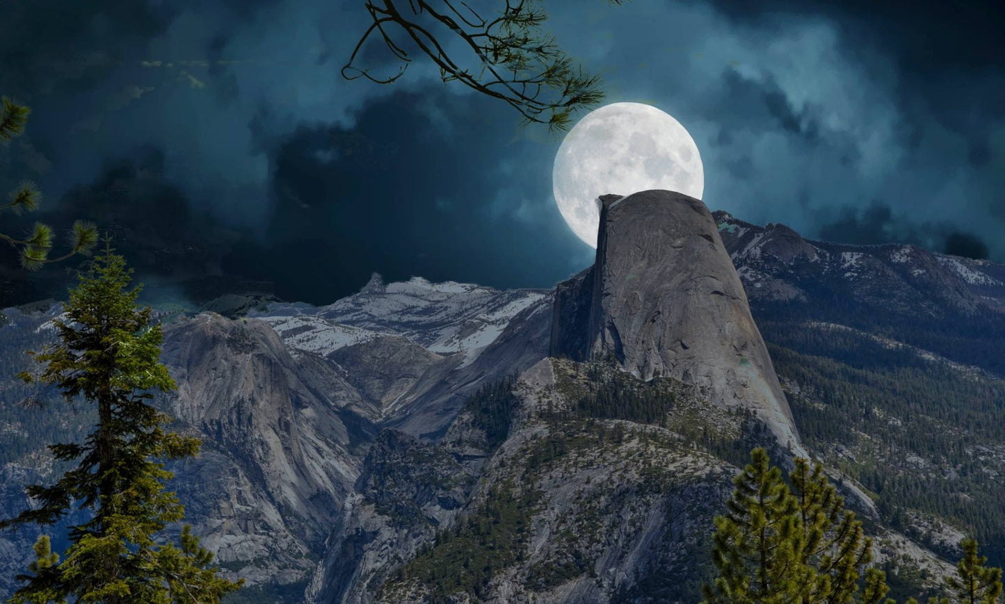 Full Moon over Half Dome. Yosemite National Park