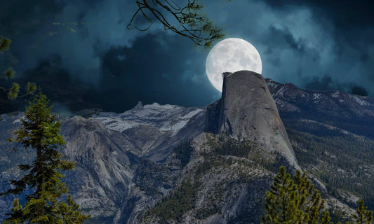 Full Moon over Half Dome. Yosemite National Park